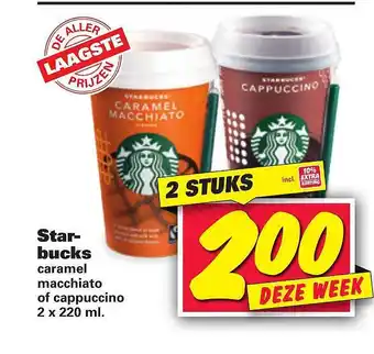 Nettorama Starbucks caramel macchiato of cappuccino 2x220 ml aanbieding