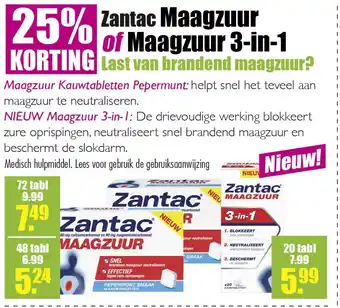 Gezond & Wel Zantac Maagzuur of Maagzuur 3-in-1 aanbieding