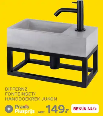 Praxis Differnz Fonteinset/ Handdoekrek Jukon aanbieding