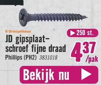 Hornbach JD gipsplaat- schroef fijne draad aanbieding