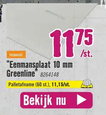 Hornbach "Eenmansplaat 10 mm Greenline" aanbieding