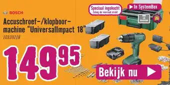 Hornbach Bosch Accuschroef-/klopboor- machine "Universallmpact 18". aanbieding