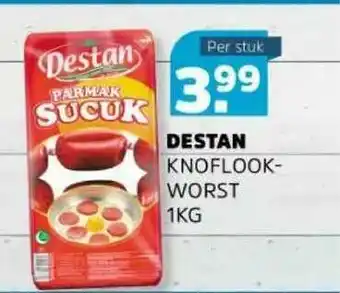 Sahan Supermarkten Destan knoflookworst 1kg aanbieding