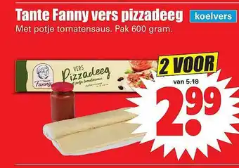 Dirk Tante fanny vers pizzadeeg 600 gram aanbieding