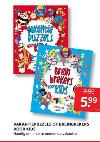 Boekenvoordeel Vakantiepuzzels of breinbrekers voor kids aanbieding