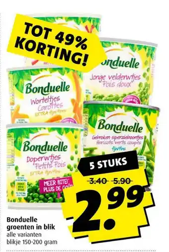 Boni Bonduelle groenten in blik 150-200 gram aanbieding