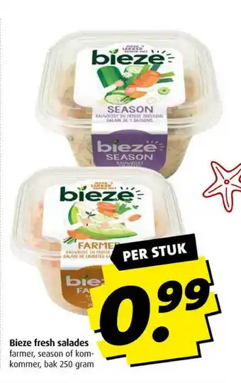 Boni Bieze fresh salades farmer, season of komkommer 250 gram aanbieding