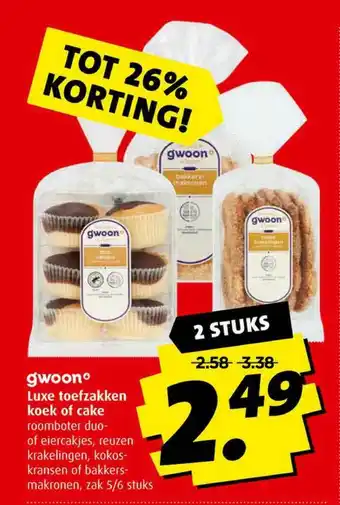 Boni Gwoon luxe toefzakken koek of cake aanbieding