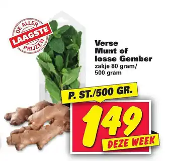 Nettorama Verse munt of losse gember 500 gram aanbieding