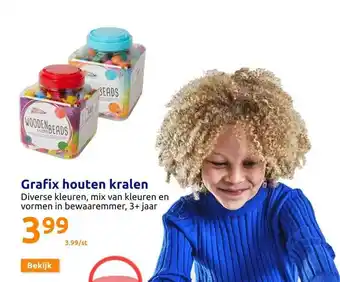 Action Grafix houten kralen aanbieding