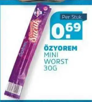 Sahan Supermarkten Özyorem mini worst 30g aanbieding