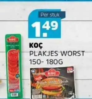 Sahan Supermarkten Koç plakjes worst 150- 180g aanbieding