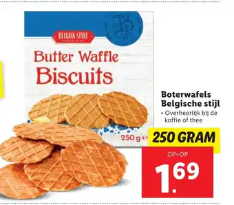 Lidl Boterwafels belgische stijl 250g aanbieding