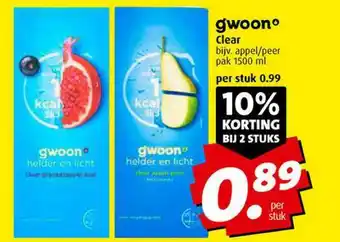 Boni Gwoon clear 1500 ml aanbieding