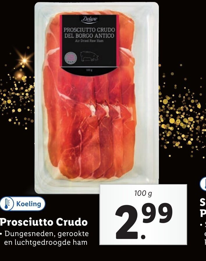 Prosciutto crudo 100g aanbieding bij Lidl