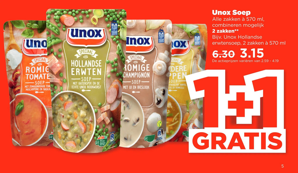 Unox soep aanbieding bij PLUS