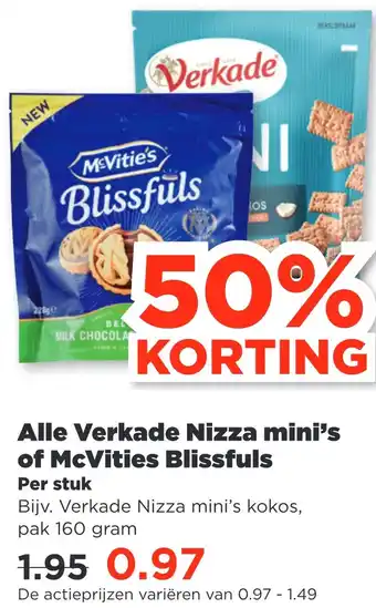 PLUS Alle verkade nizza mini's of mcvities blissfuls aanbieding