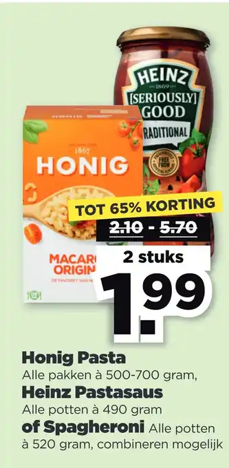 PLUS Honig pasta aanbieding