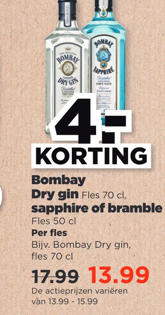 PLUS Bombay dry gin aanbieding