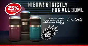 Trekpleister Keuze uit Van Gils Strictly for Men, for Night en Cologne eau de toilette 30 ml aanbieding