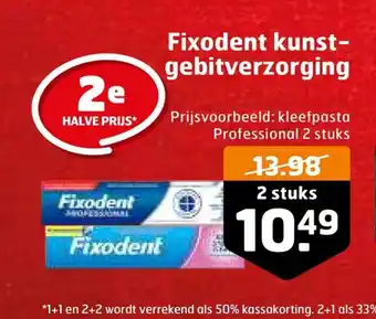 Trekpleister Fixodent kunst-gebitverzorging 2 stuks aanbieding