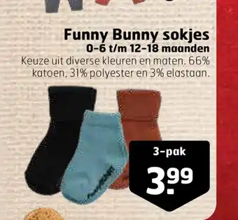 Trekpleister Funny Bunny sokjes 3-pak aanbieding