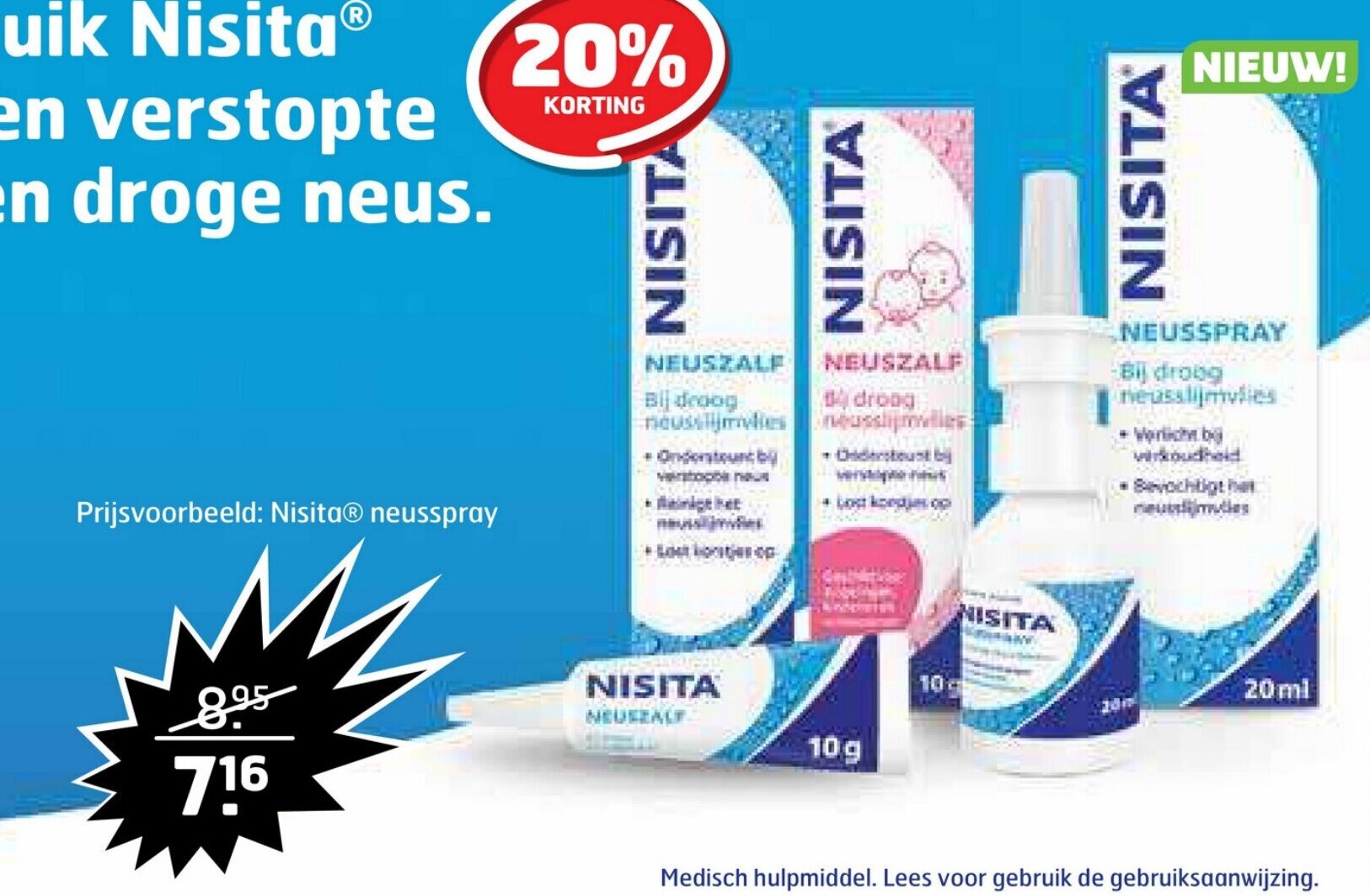 Nisita neusspray aanbieding bij Trekpleister