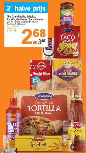 Albert Heijn Alle grand'italia, saitaku, patak's, go-tan en santa maria aanbieding