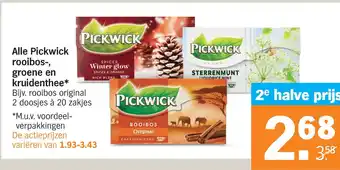 Albert Heijn Alle pickwick rooibos-, groene en kruidenthee* aanbieding