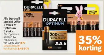 Albert Heijn Alle duracell special offer 8 stuks of optimum aanbieding