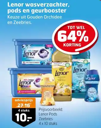 Trekpleister Lenor wasverzachter pods en geurbooster aanbieding