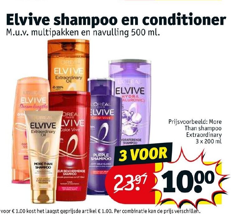 Elvive shampoo en conditioner aanbieding bij Kruidvat