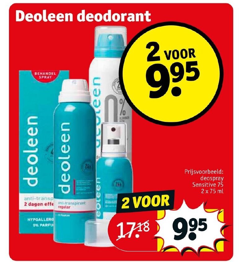 Deoleen deodorant aanbieding bij Kruidvat