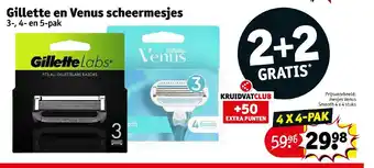 Kruidvat Gillette en Venus scheermesjes 2+2 gratis aanbieding