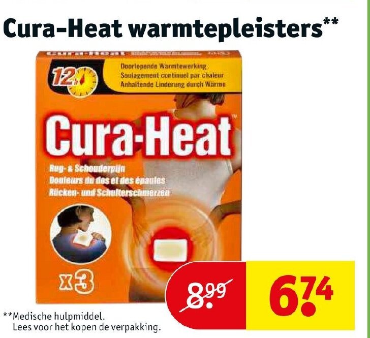 CuraHeat warmtepleisters aanbieding bij Kruidvat