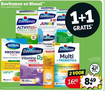 Kruidvat Davitamon en Bional 1+1 gratis aanbieding