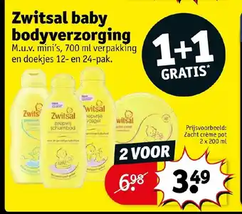 Kruidvat Zwitsal baby bodyverzorging 1+1 gratis aanbieding