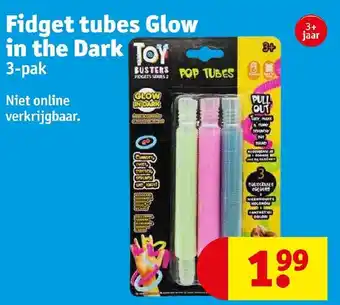 Kruidvat Fidget tubes Glow in the Dark 3-pak aanbieding