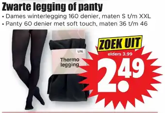 Dirk Zwarte legging of panty aanbieding