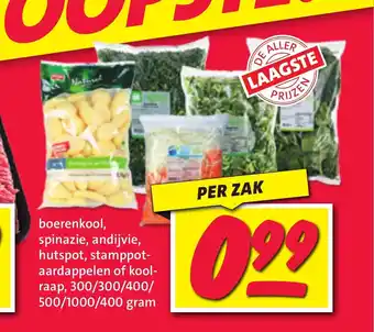 Nettorama Boerenkool, spinazie, andijvie, hutspot, stamppot-aardappelen of koolraap, aanbieding