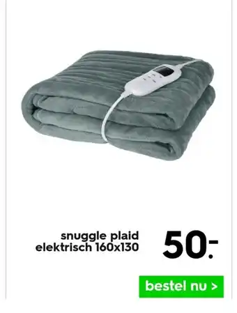 HEMA Snuggle plaid elektrisch 160x130 aanbieding