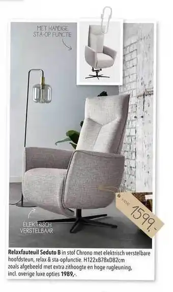 Pronto wonen Relaxfauteuil seduto b aanbieding