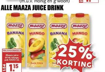 MCD Supermarkt Alle maaza juice drink 1000 ml aanbieding