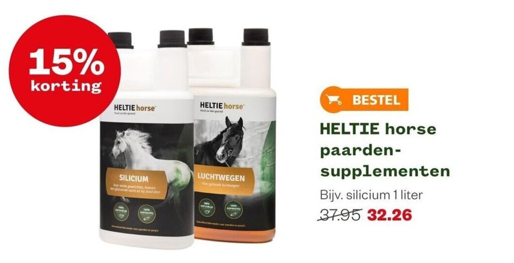 HELTIE horse paardensupplementen 1 liter aanbieding bij Welkoop