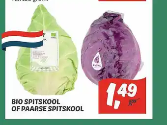 Dekamarkt Bio spitskool of paarse spitskool aanbieding