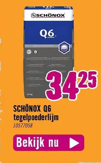 Hornbach Schönox q6 tegelpoederlijm aanbieding