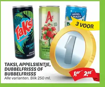 Dekamarkt Taksi, Appelsientje, Dubbelfrisss of Bubbelfrisss 250 ml aanbieding