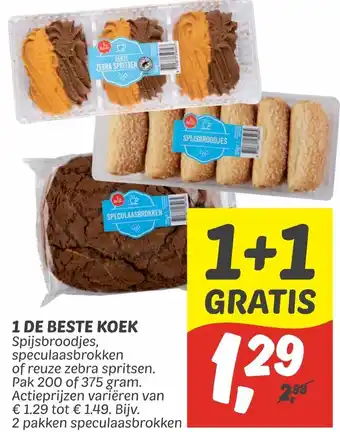 Dekamarkt 1 de Beste koek 1+1 gratis aanbieding