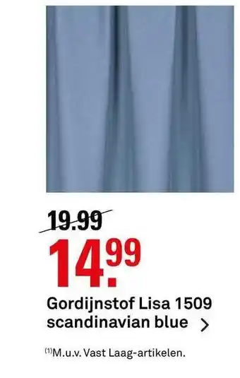 Karwei Gordijnstof Lisa 1509 Scandinavian Blue aanbieding