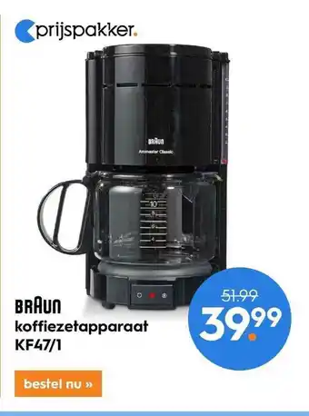 Blokker Braun koffiezetapparaat kf47-1 aanbieding